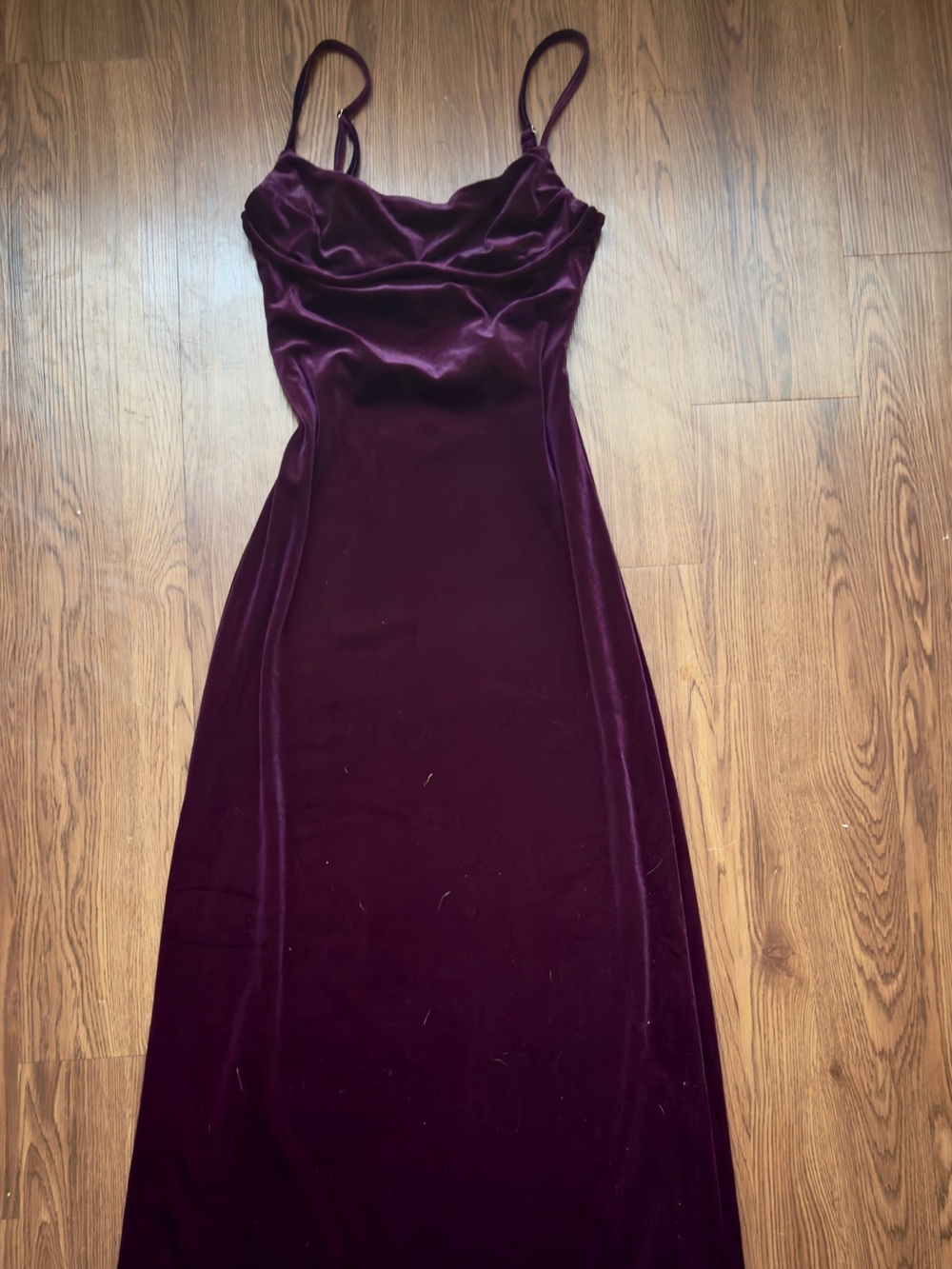 Elegant Velvet Slip Dress in Burgundy